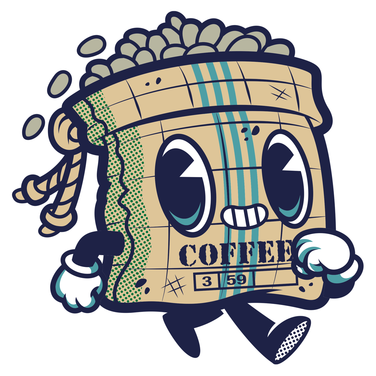 Coffee Characters -Yute Bag